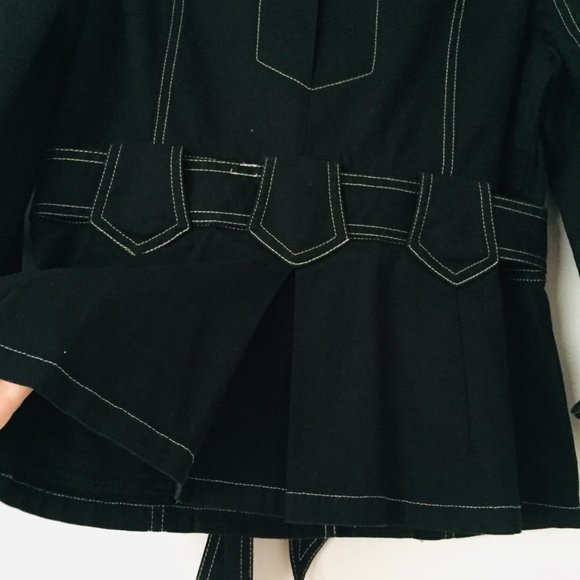 CELINE K, GORGEOUS BLACK JEAN BELTED JACKET, SZ. 4 - Picture 9 of 10